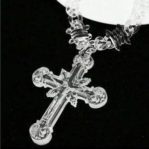 Elegant Silver Cross Pendant Necklace